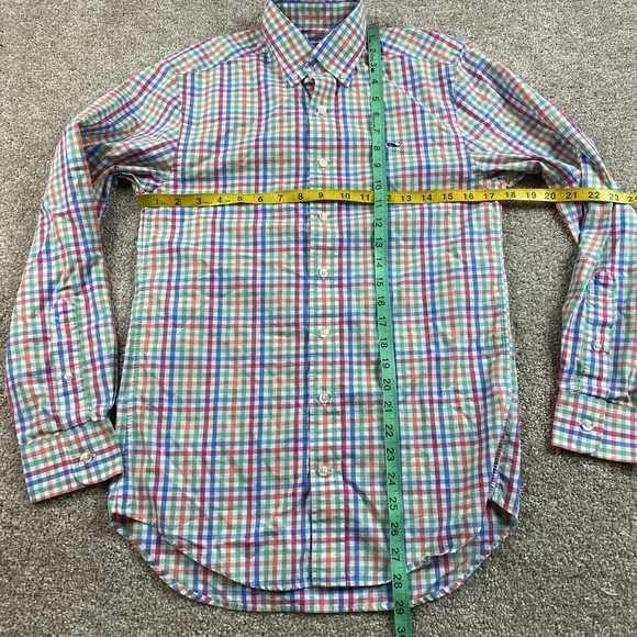 Vineyard Vines Mens Slim Fit Whale Gingham Shirt XS Colorful - Picture 4 of 7
